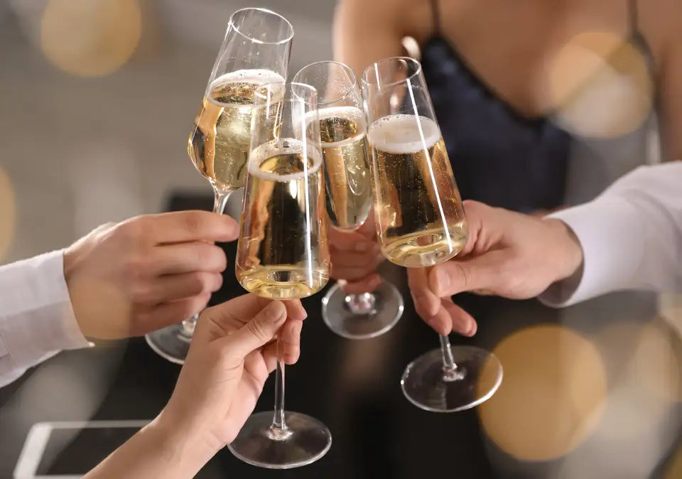 Gemeinsamer Champagner Abend
